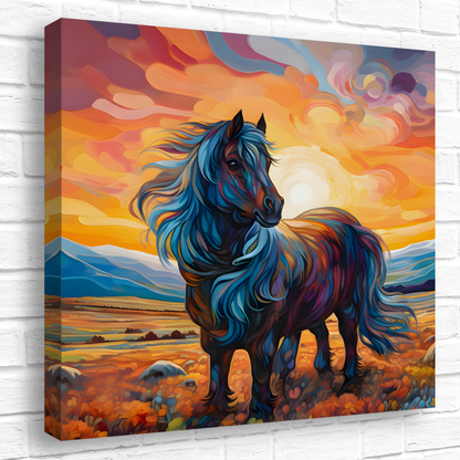 Shetland Pony Deluxe Box Square Canvas Print