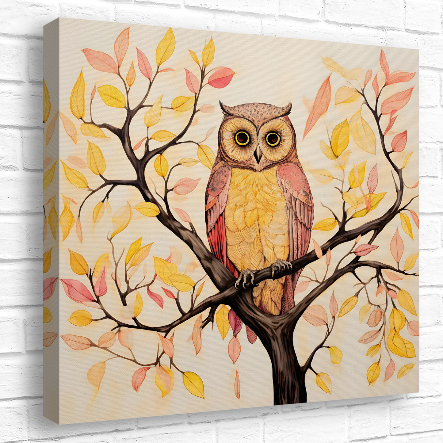 Owls Perch  Deluxe Box Square Canvas Prints