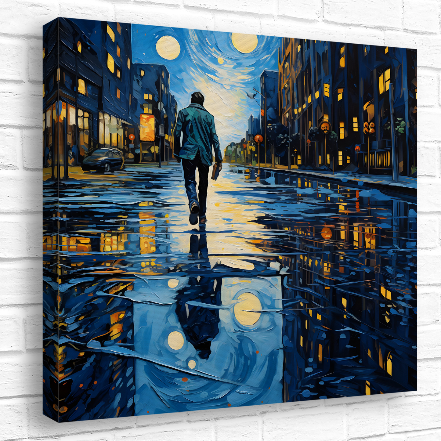 City Walker  Deluxe Box Square Canvas Prints