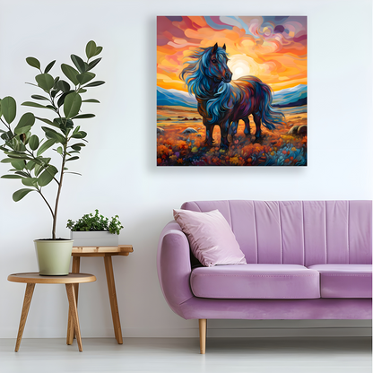 Shetland Pony Deluxe Box Square Canvas Print