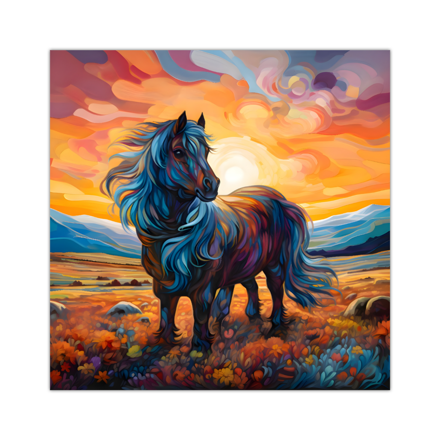 Shetland Pony Deluxe Box Square Canvas Print