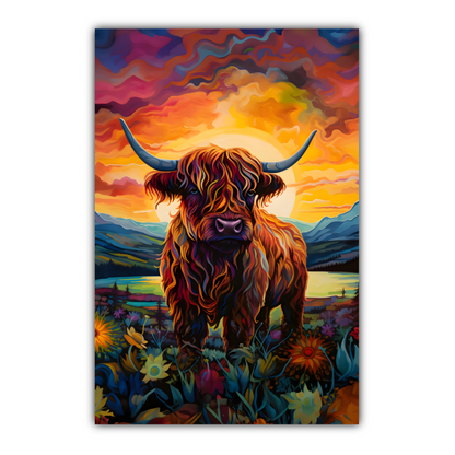 Highland Cow Deluxe Box Portrait Canvas Print