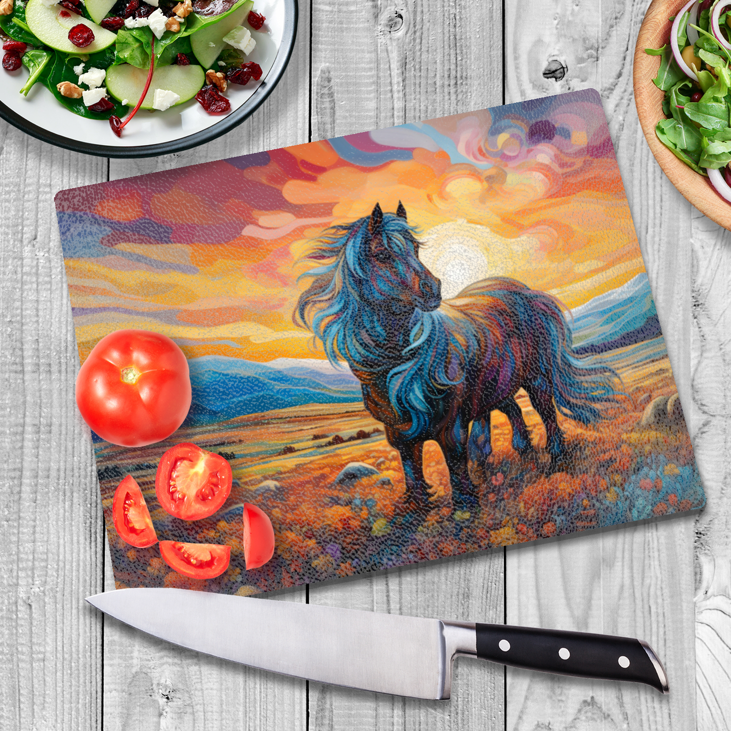 Shetland Pony Textured Glass Chopping Boards