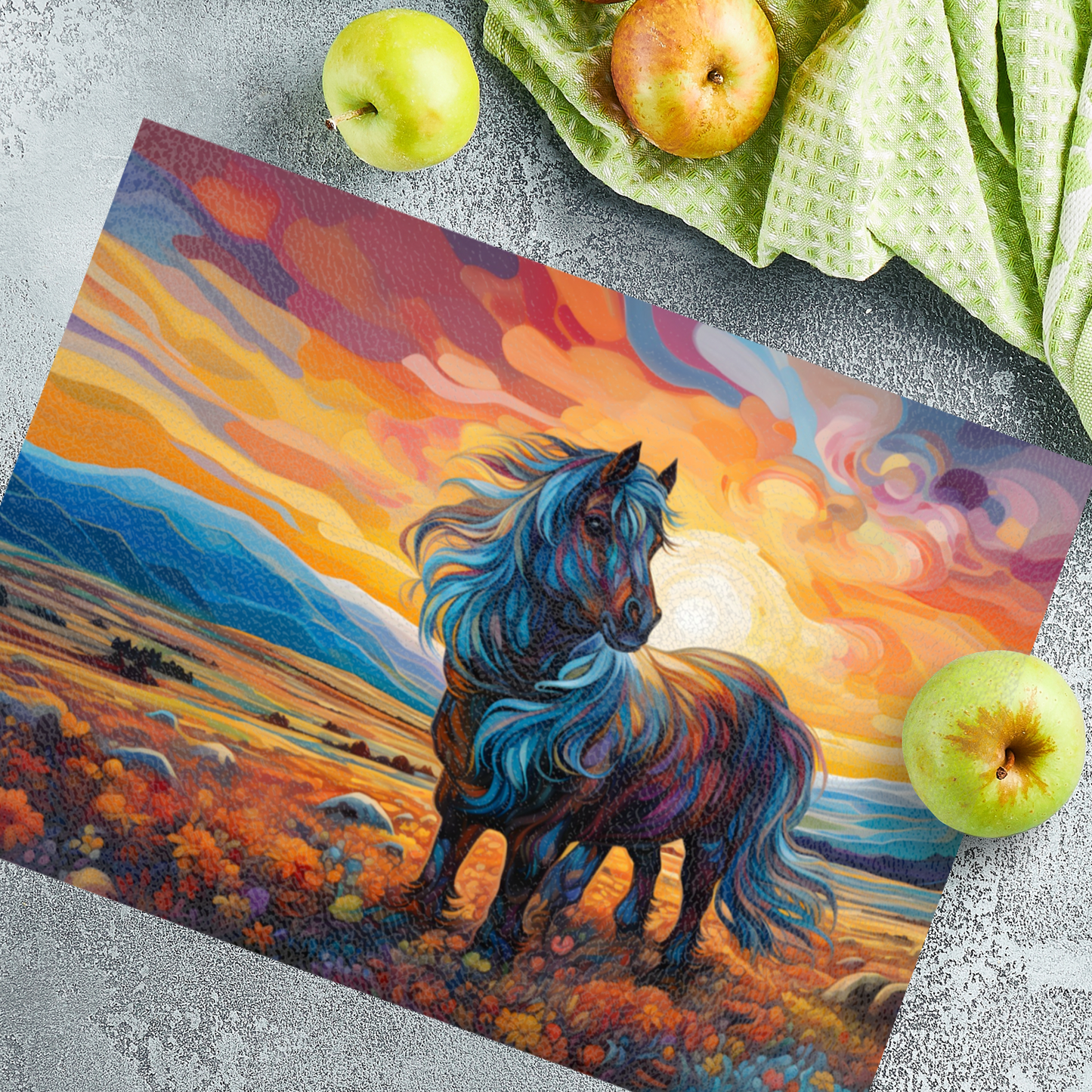 Shetland Pony Textured Glass Chopping Boards