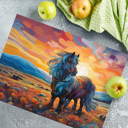 Shetland Pony Textured Glass Chopping Boards