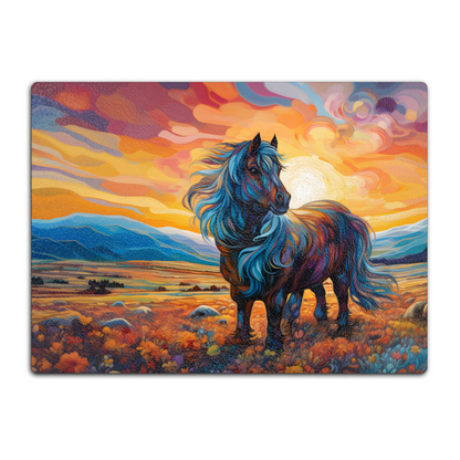 Shetland Pony Textured Glass Chopping Boards