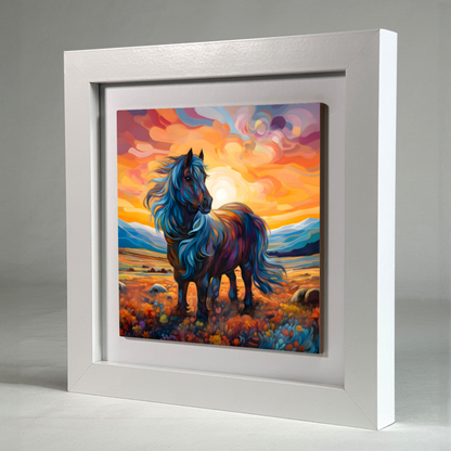 Shetland Pony Framed Ceramic Art Tile