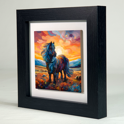 Shetland Pony Framed Ceramic Art Tile