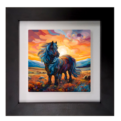 Shetland Pony Framed Ceramic Art Tile