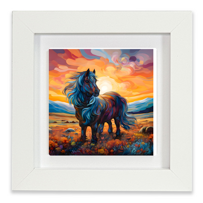 Shetland Pony Framed Ceramic Art Tile