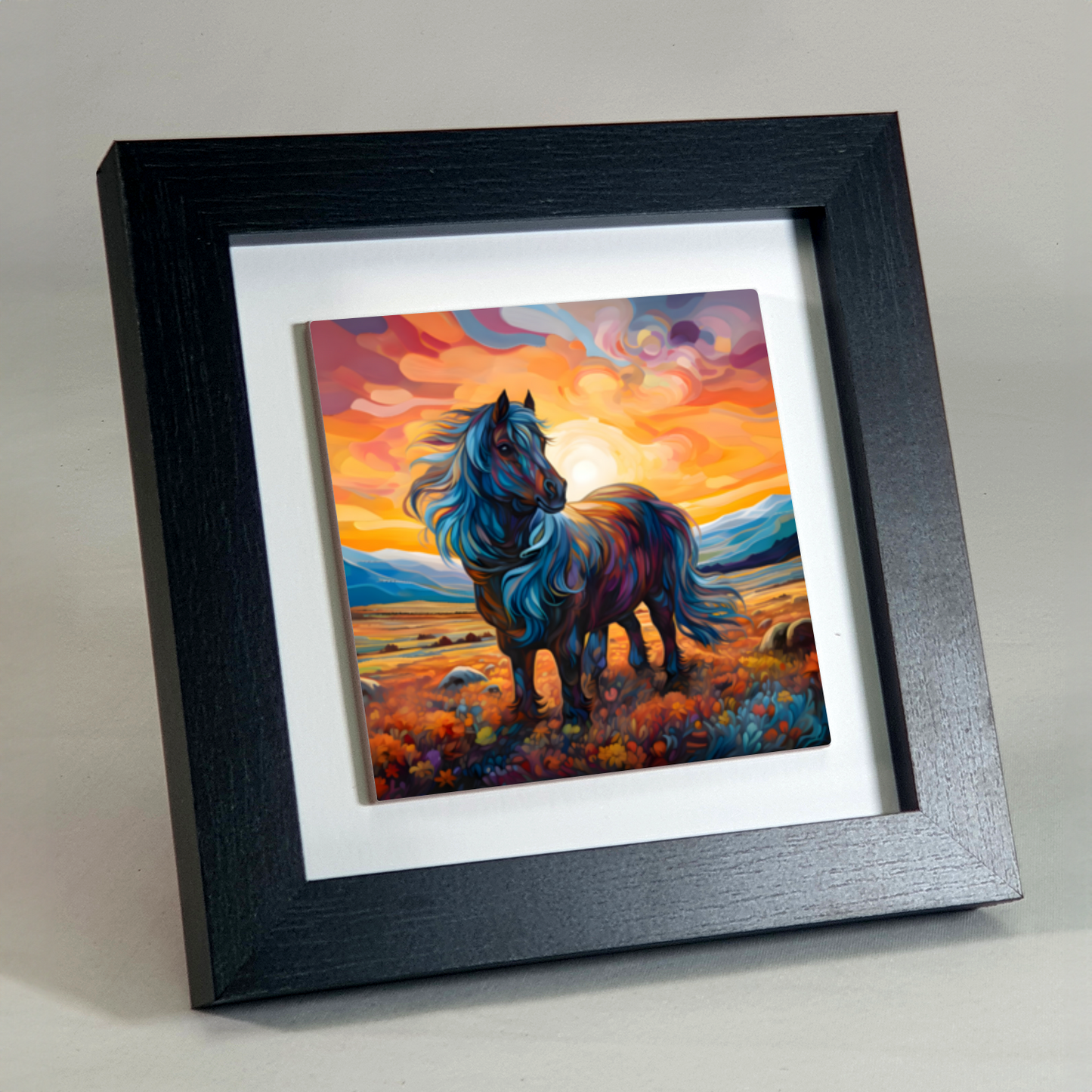 Shetland Pony Framed Ceramic Art Tile