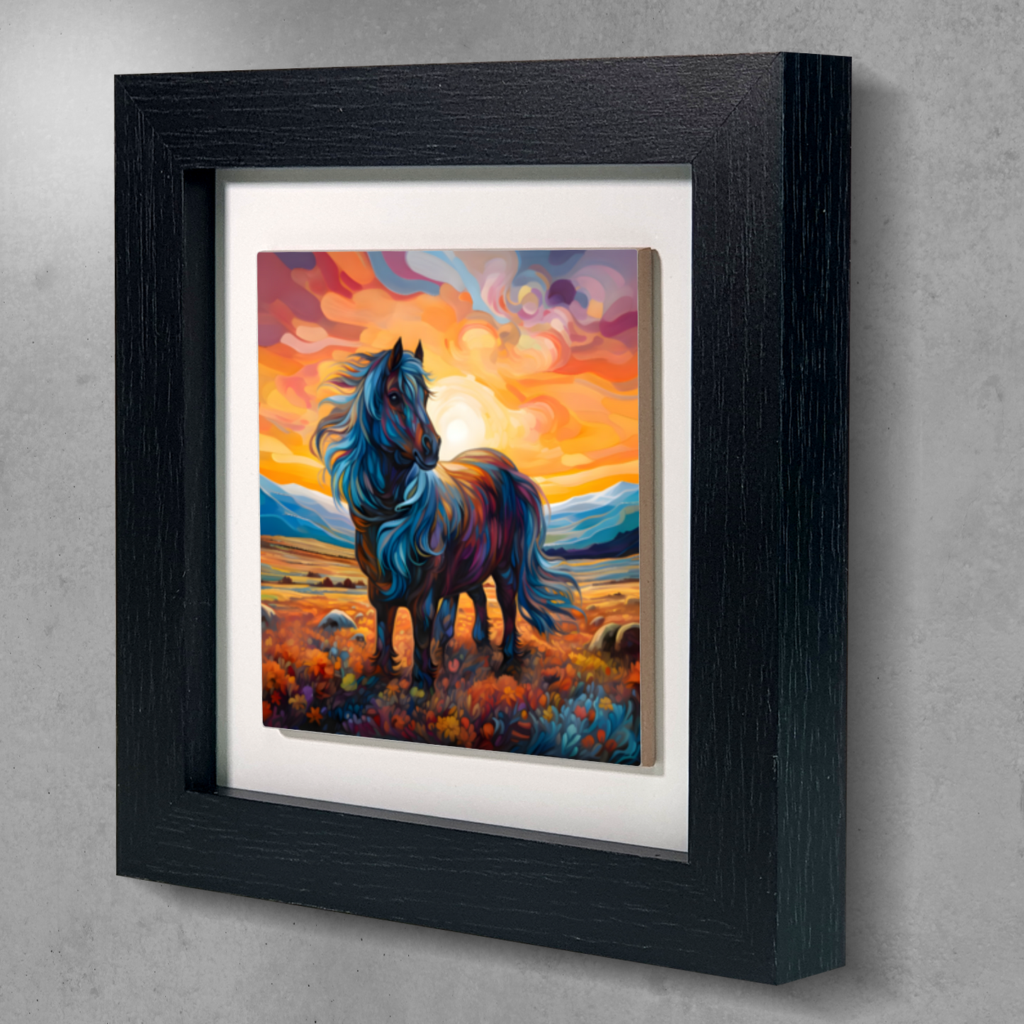 Shetland Pony Framed Ceramic Art Tile