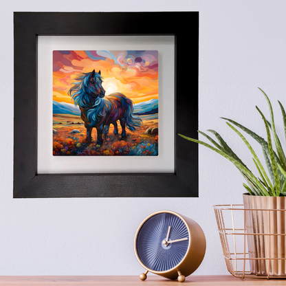 Shetland Pony Framed Ceramic Art Tile