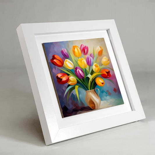 Kaleidoscope of Elegance Framed Ceramic Art Tile