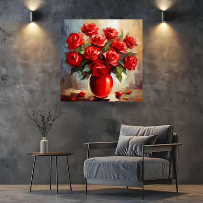 Vermilion Vitality Deluxe Box Square Canvas Prints