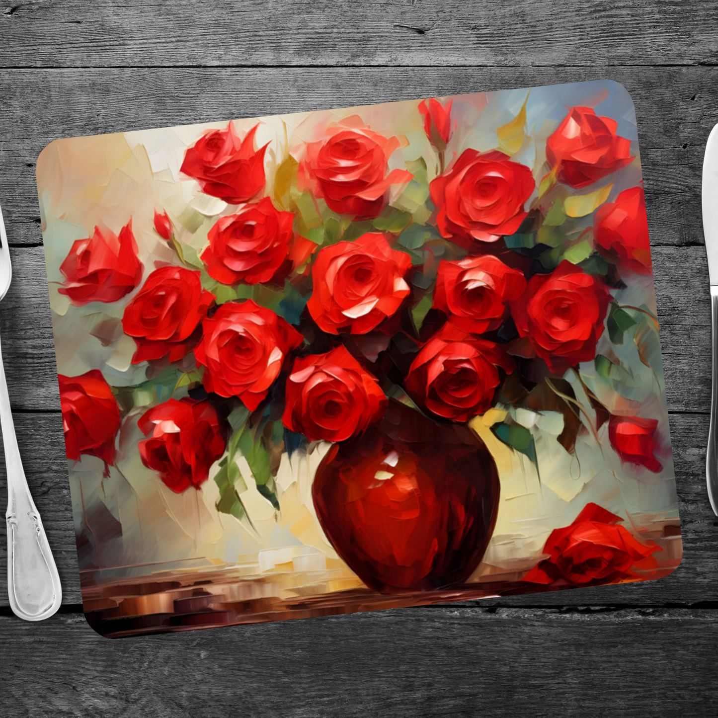 Vermilion Vitality Wooden Placemat