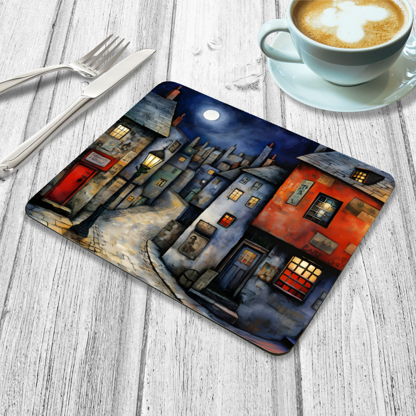 Moonlit Murmurs Wooden Placemat