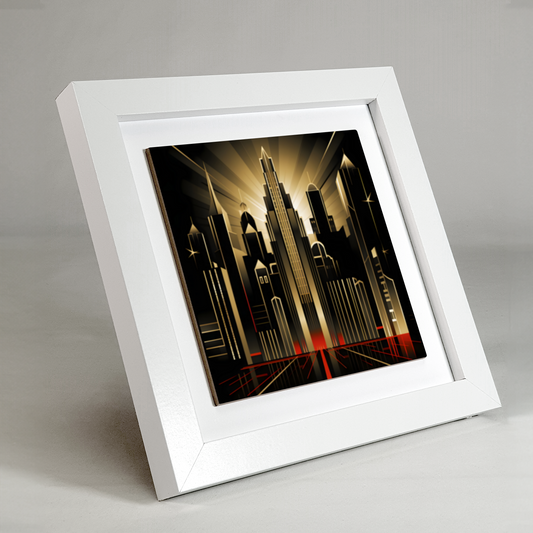 Urban Horizons Art Deco Design 1 Framed Ceramic Art Tile