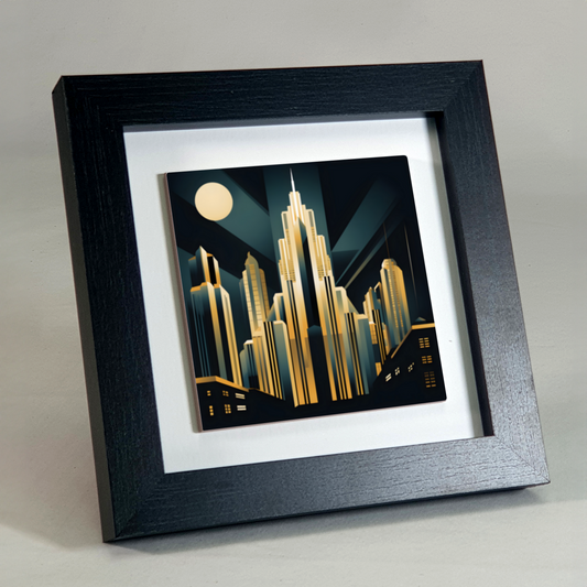 Urban Horizons Art Deco Design 2 Framed Ceramic Art Tile