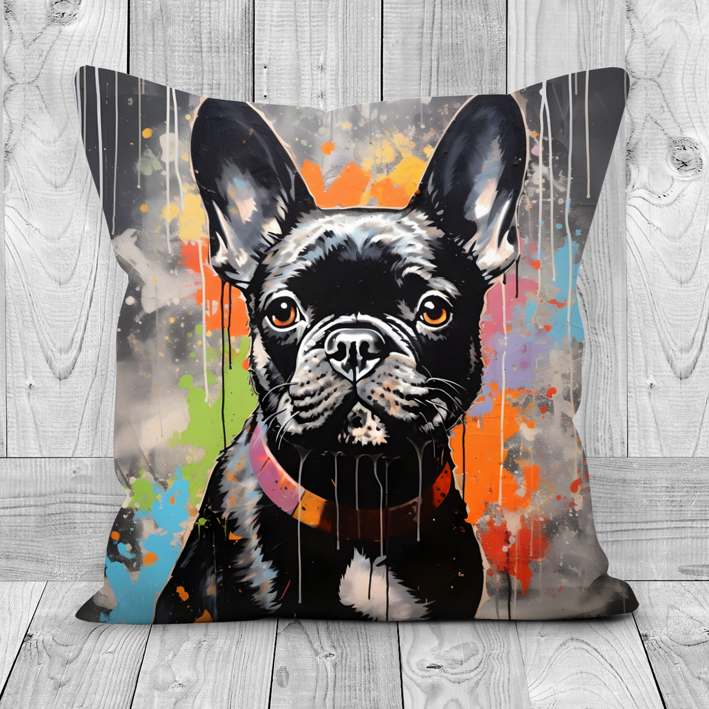 Frenchie Fizz  Hand Made Poly Linen Cushions