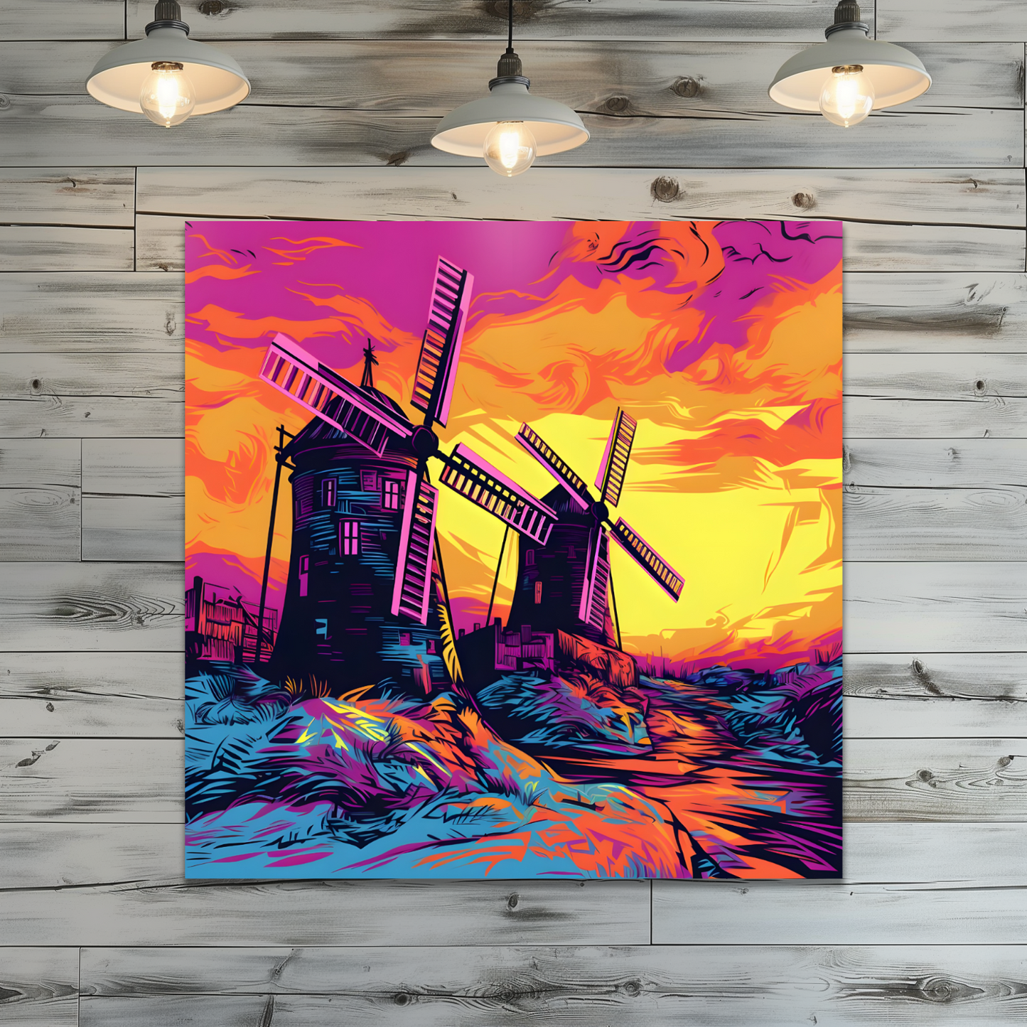 Windmill Whispers Premium Square Aluminum Prints