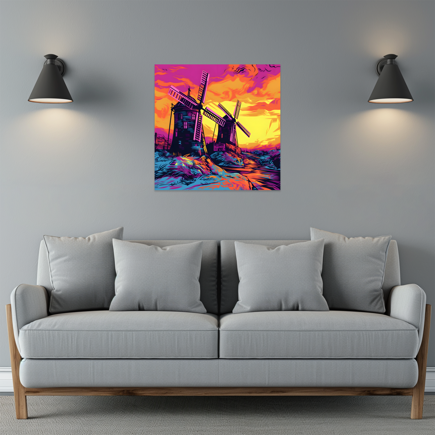 Windmill Whispers Premium Square Aluminum Prints