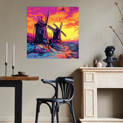 Windmill Whispers Premium Square Aluminum Prints