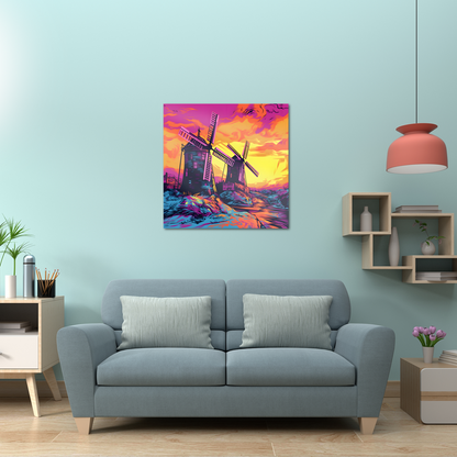 Windmill Whispers Premium Square Aluminum Prints