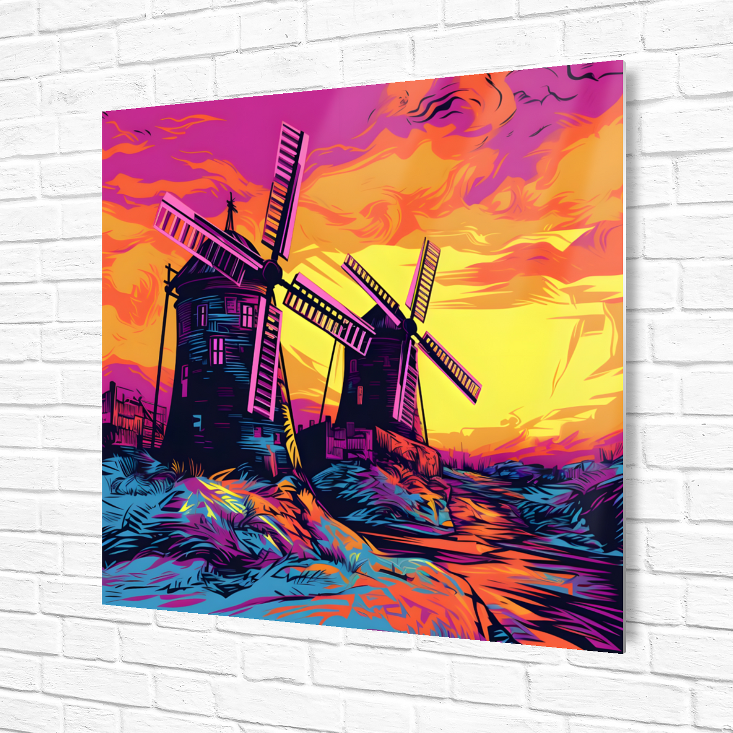 Windmill Whispers Premium Square Aluminum Prints