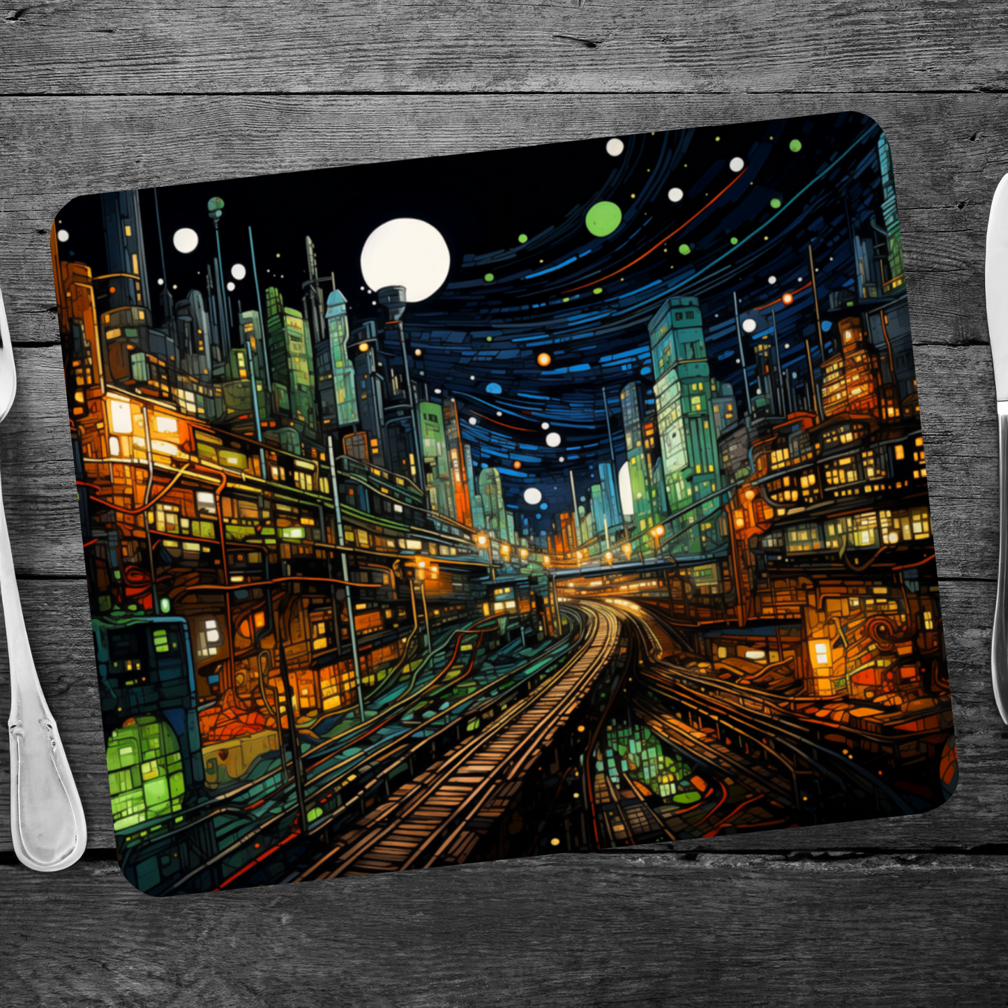 Railway Rhythms Wooden Placemat