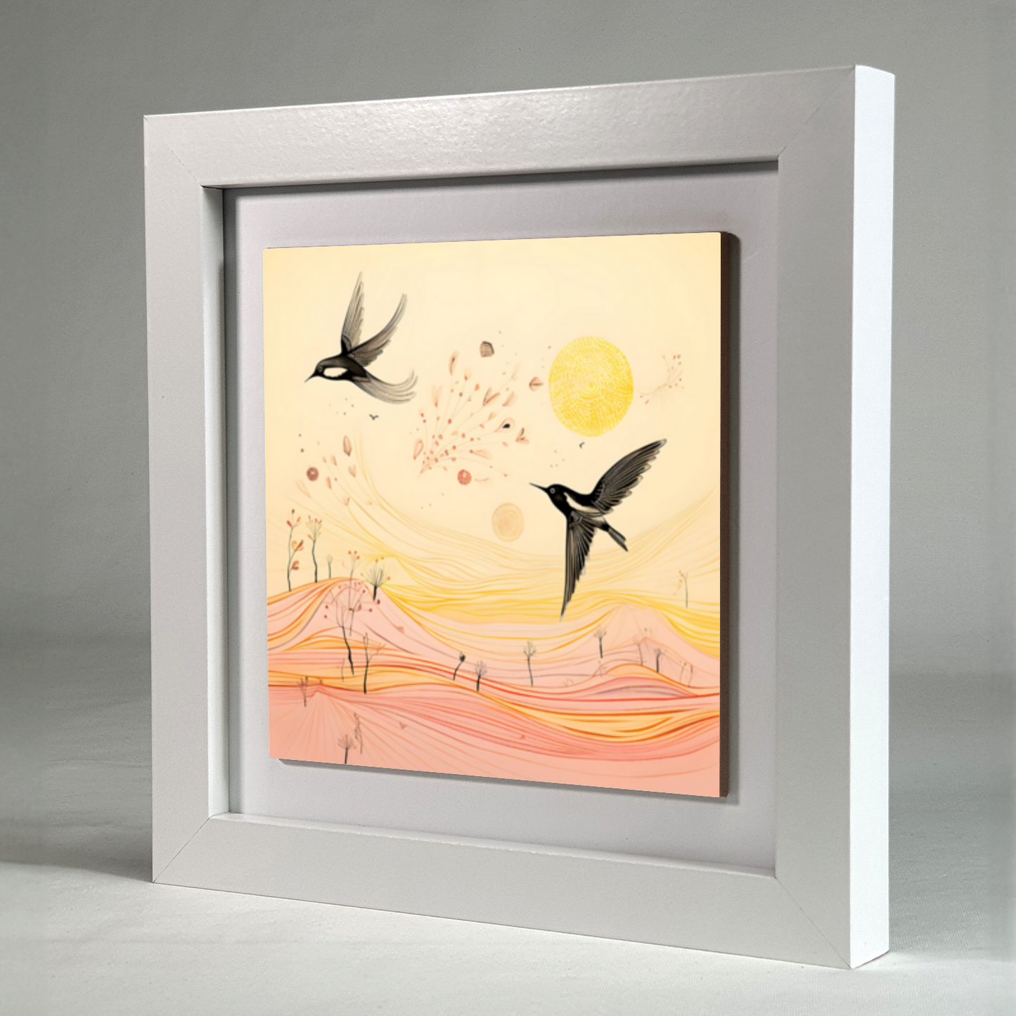 Harmony Of Swifts Framed Ceramic Art Tile