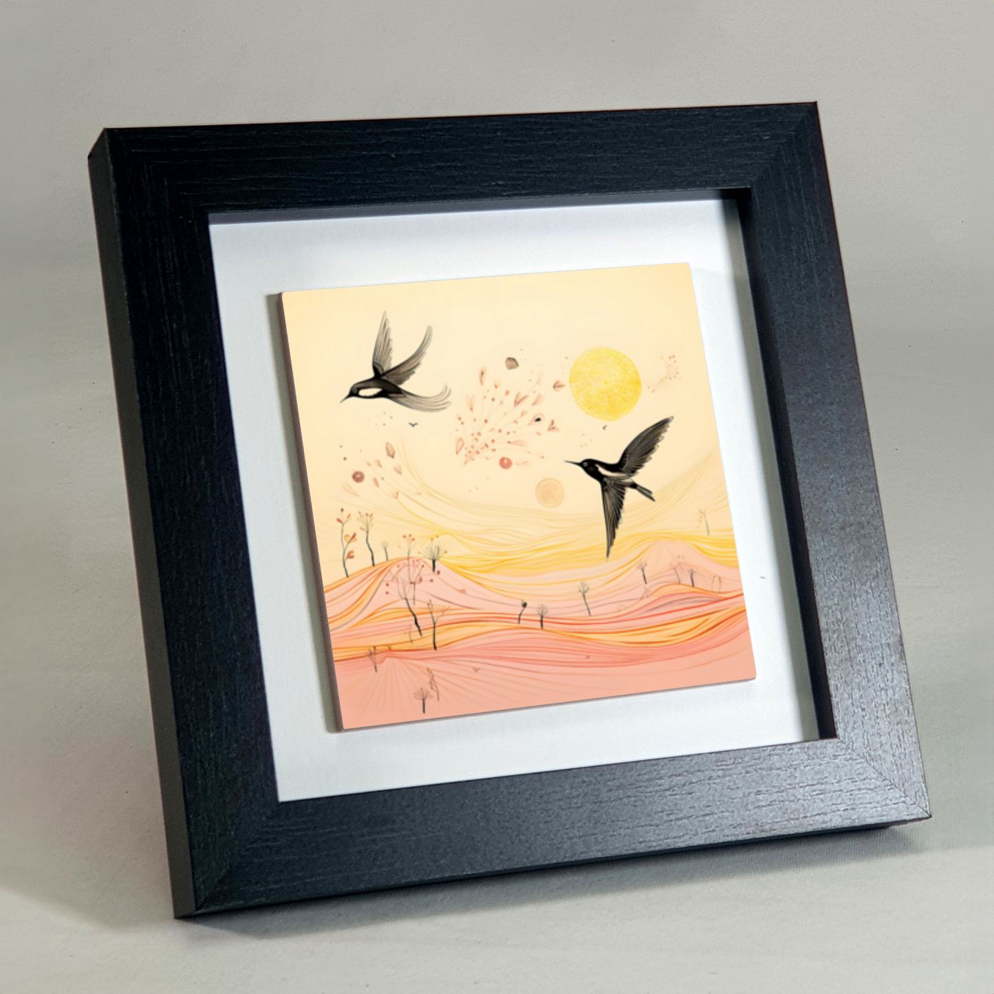 Harmony Of Swifts Framed Ceramic Art Tile