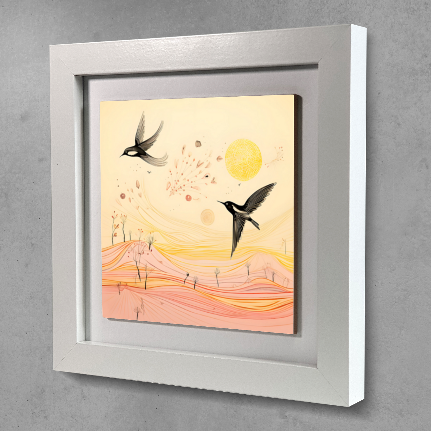 Harmony Of Swifts Framed Ceramic Art Tile