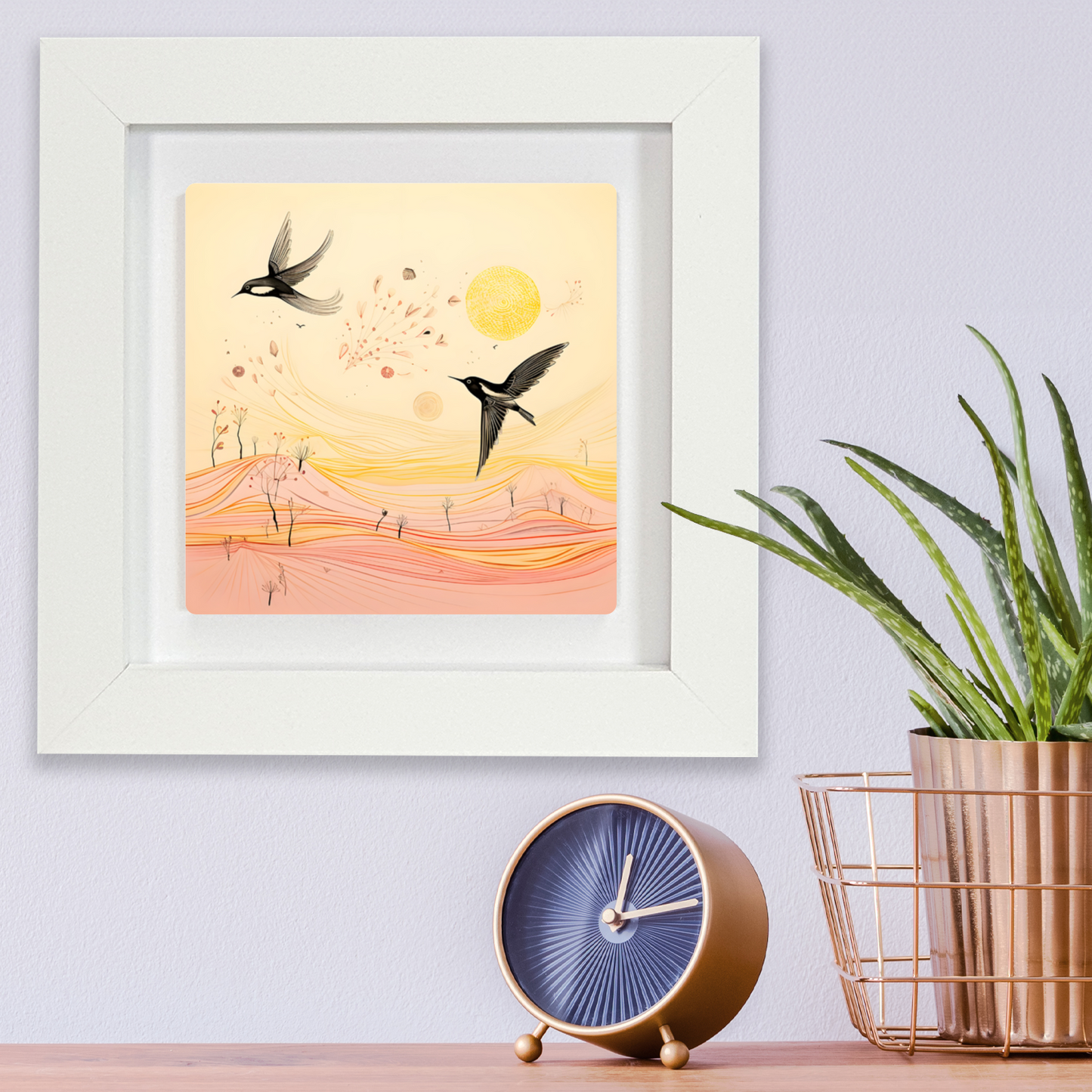 Harmony Of Swifts Framed Ceramic Art Tile