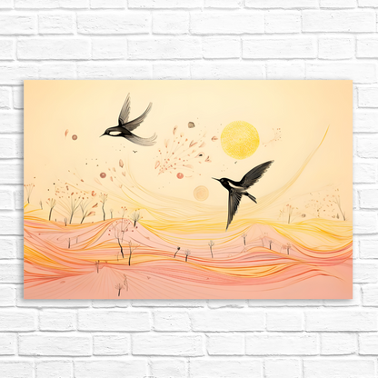 Harmony Of Swifts  Deluxe Box Landscape Canvas Prints