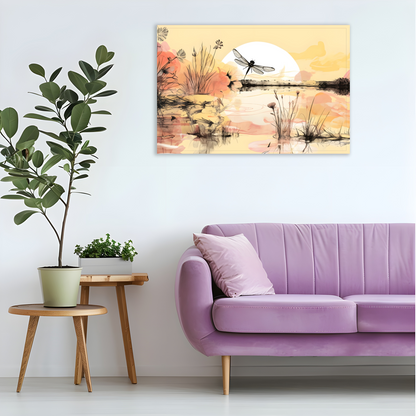 Dragonfly Reflections  Deluxe Box Landscape Canvas Prints