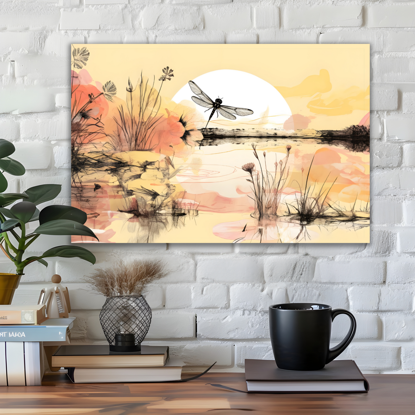 Dragonfly Reflections  Deluxe Box Landscape Canvas Prints