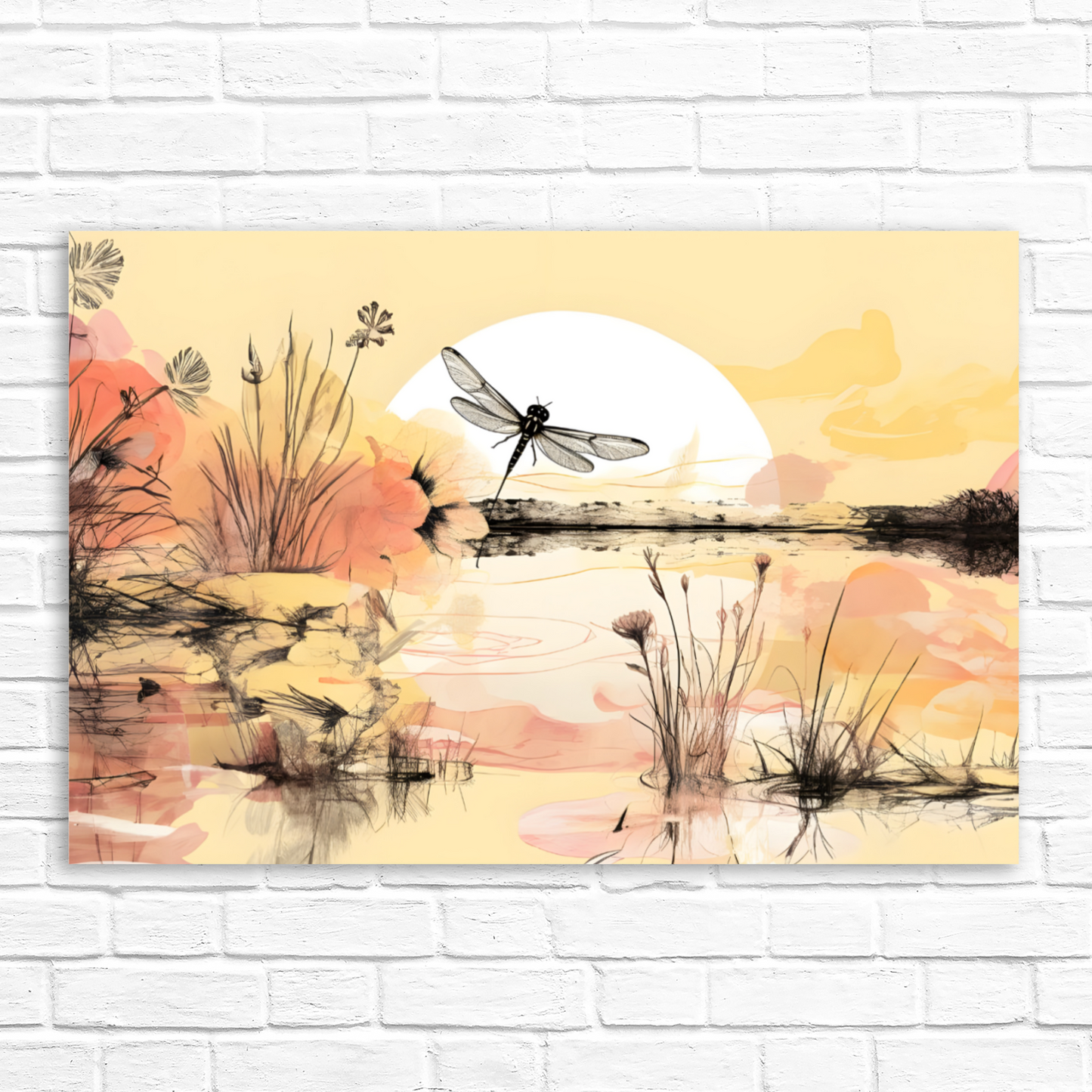 Dragonfly Reflections  Deluxe Box Landscape Canvas Prints