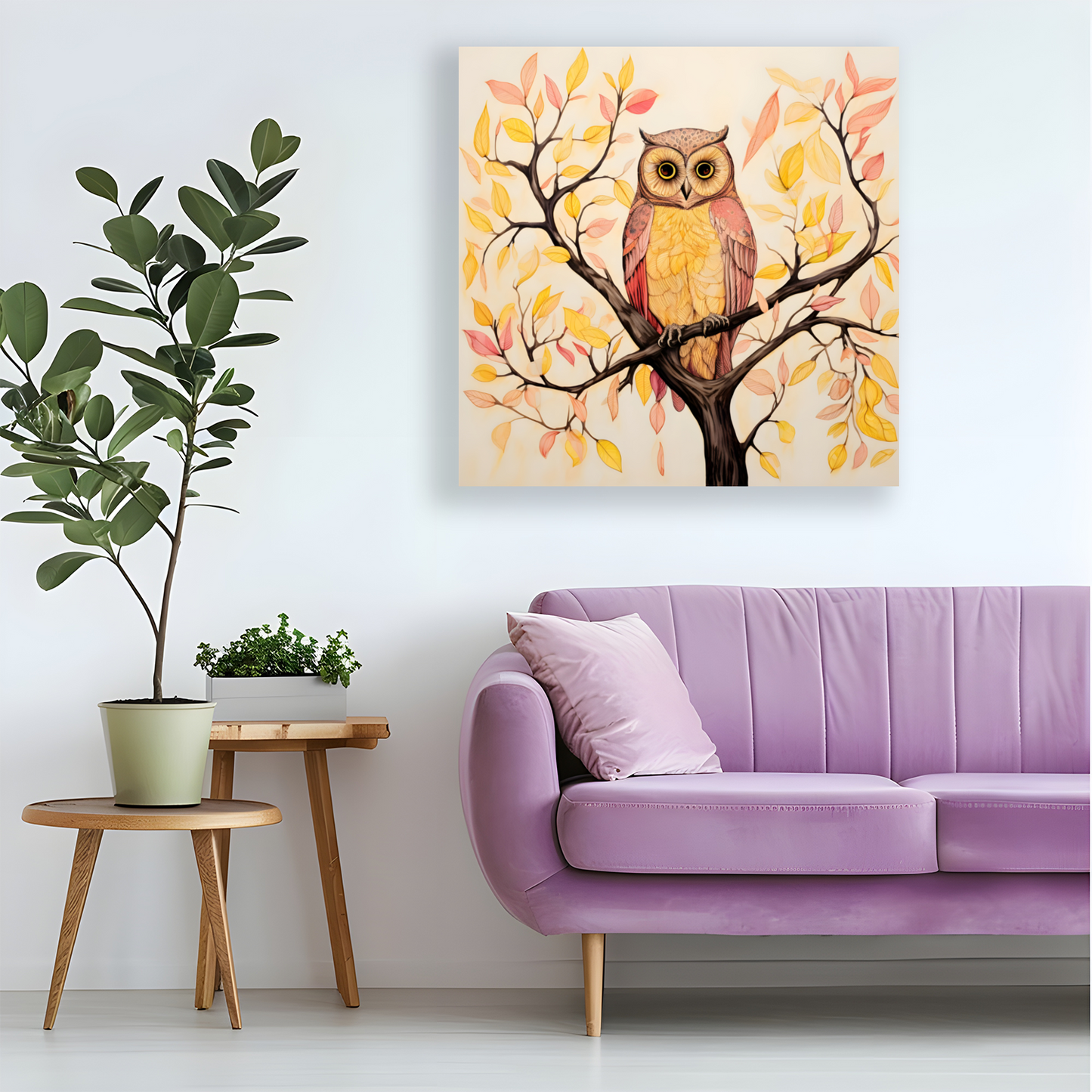 Owls Perch  Deluxe Box Square Canvas Prints