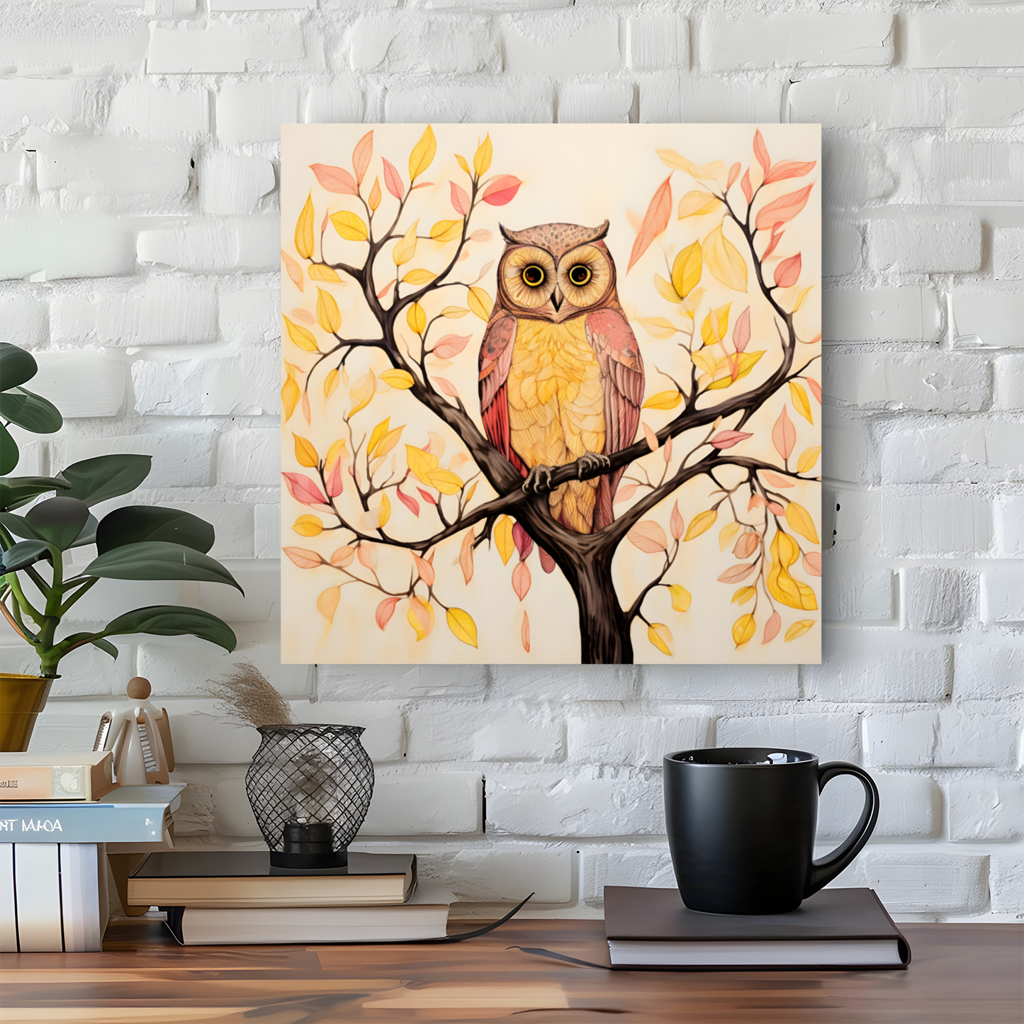 Owls Perch  Deluxe Box Square Canvas Prints