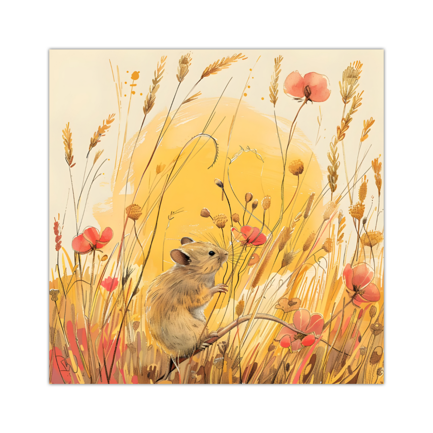 Meadow Mouse  Deluxe Box Square Canvas Prints