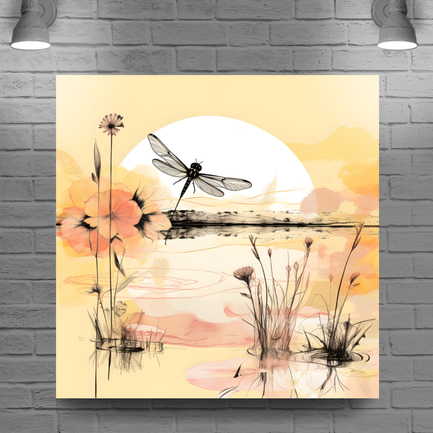 Dragonfly Reflections  Deluxe Box Square Canvas Prints