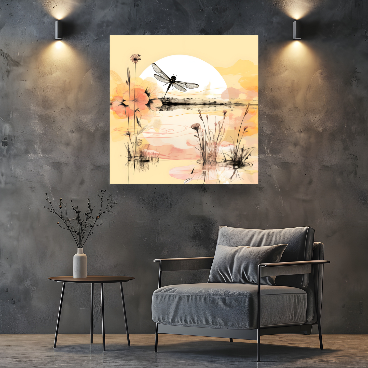 Dragonfly Reflections  Deluxe Box Square Canvas Prints