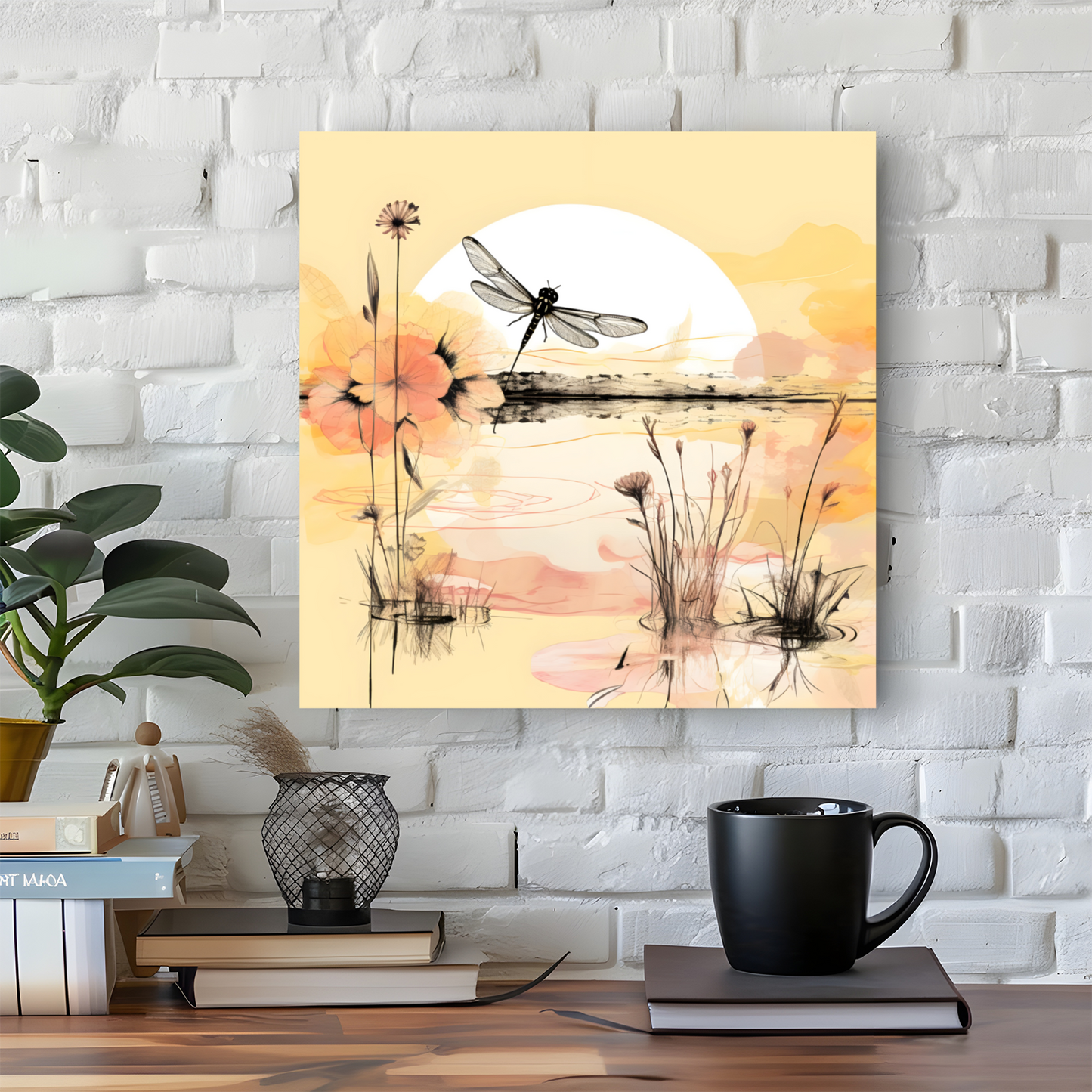 Dragonfly Reflections  Deluxe Box Square Canvas Prints