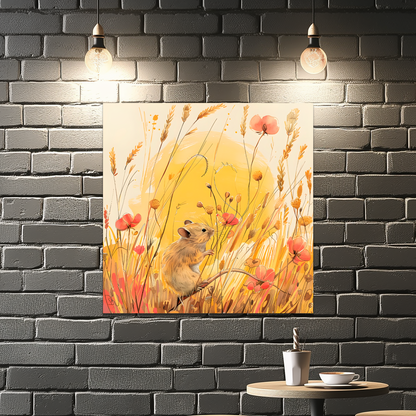 Meadow Mouse Premium Square Aluminum Prints