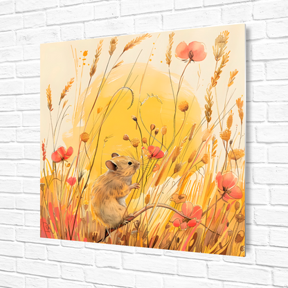 Meadow Mouse Premium Square Aluminum Prints