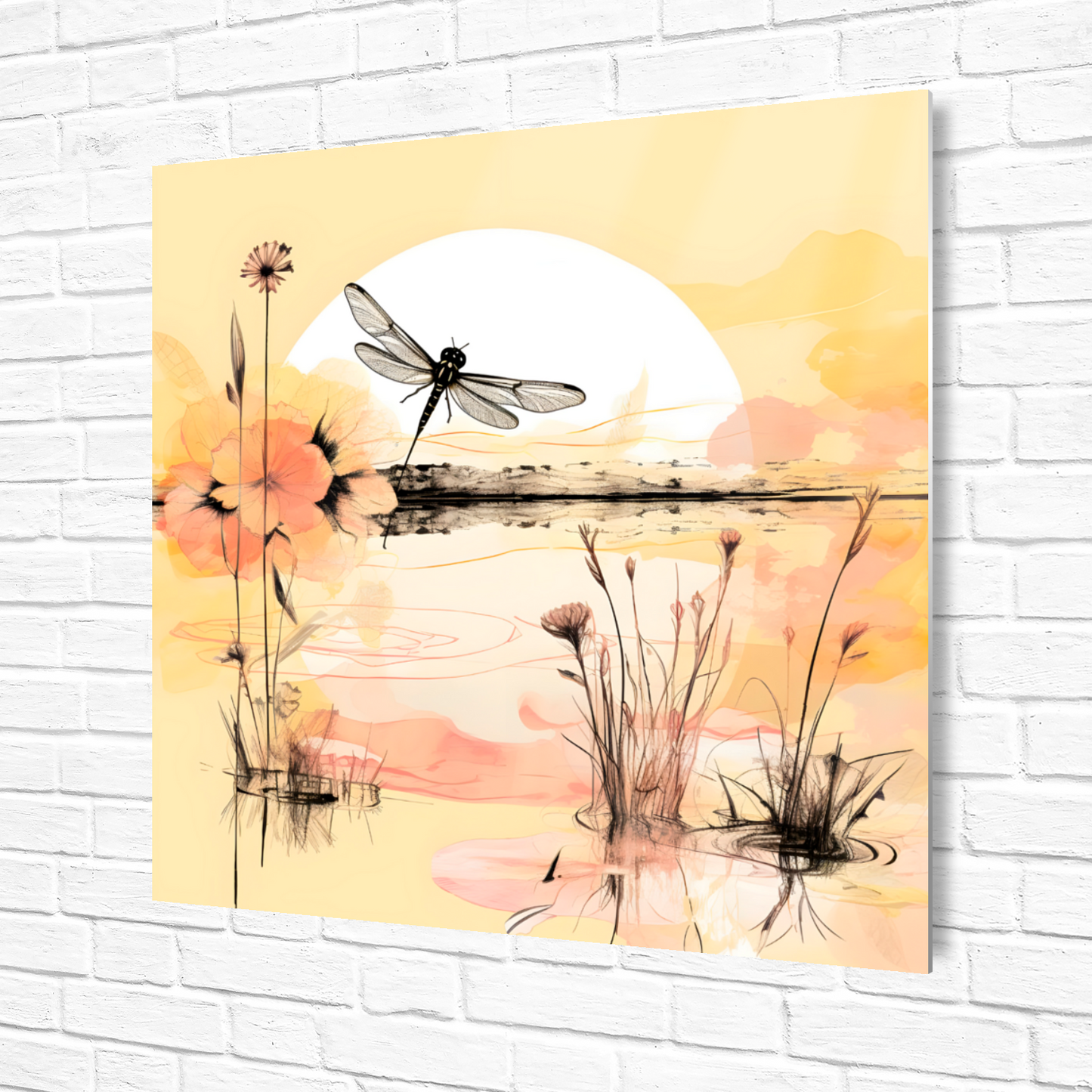 Dragonfly Reflections Premium Square Aluminum Prints