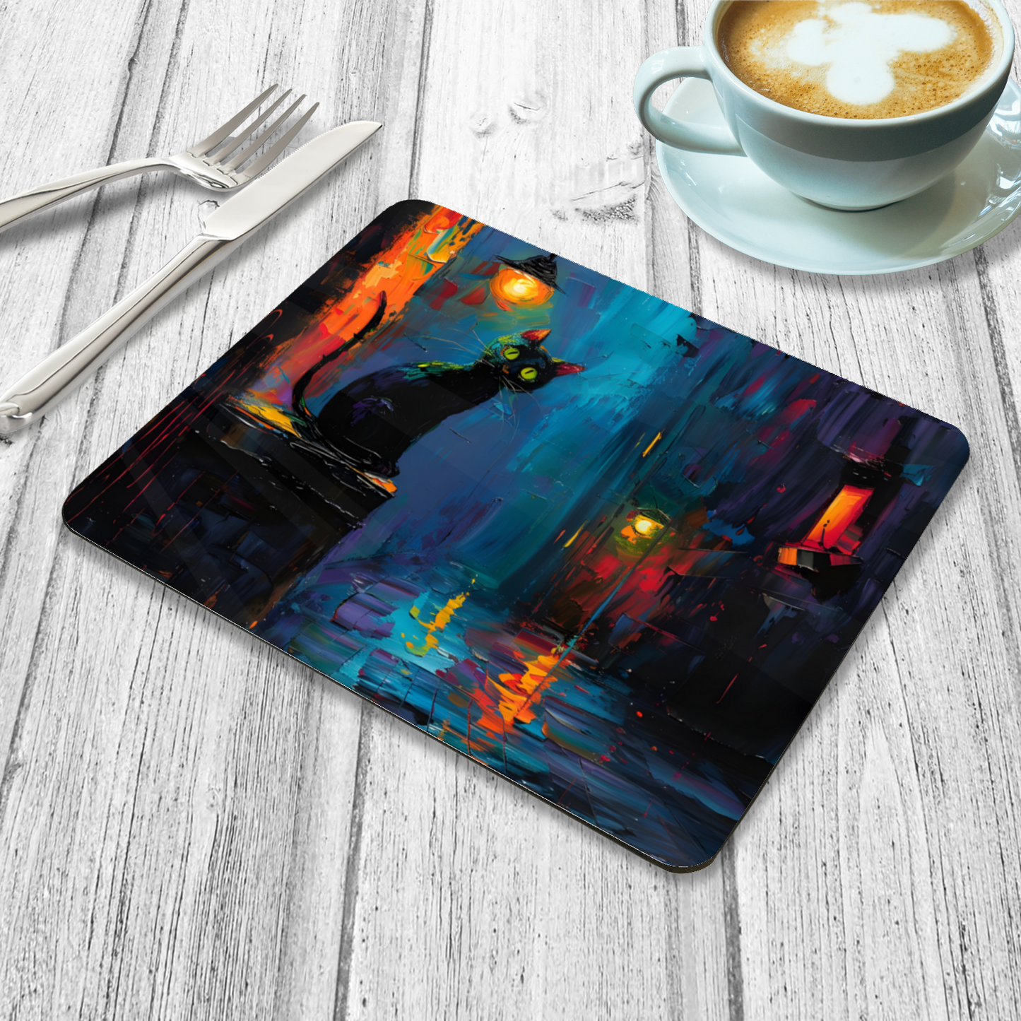 Nocturnal Guardian Wooden Placemat