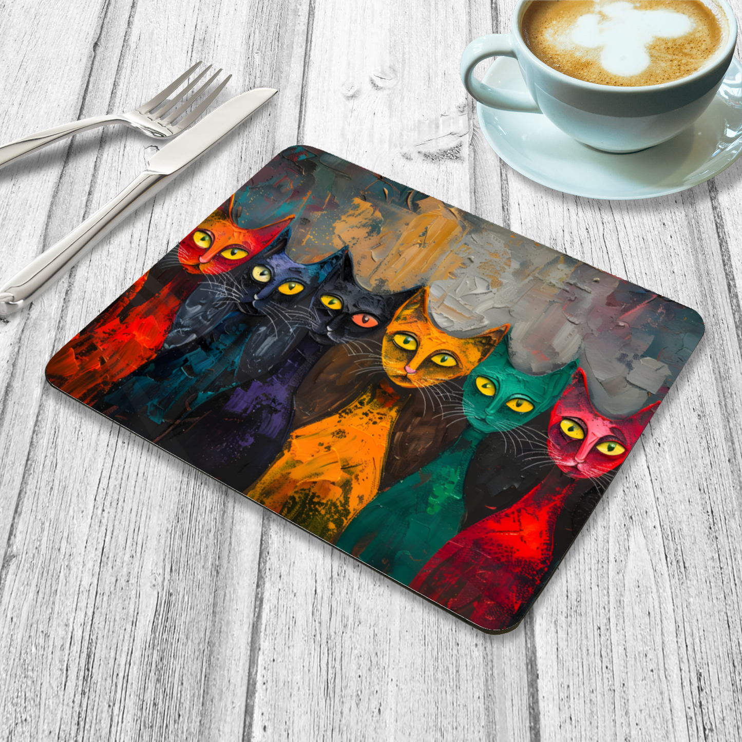 Council of Whiskers Wooden Placemat