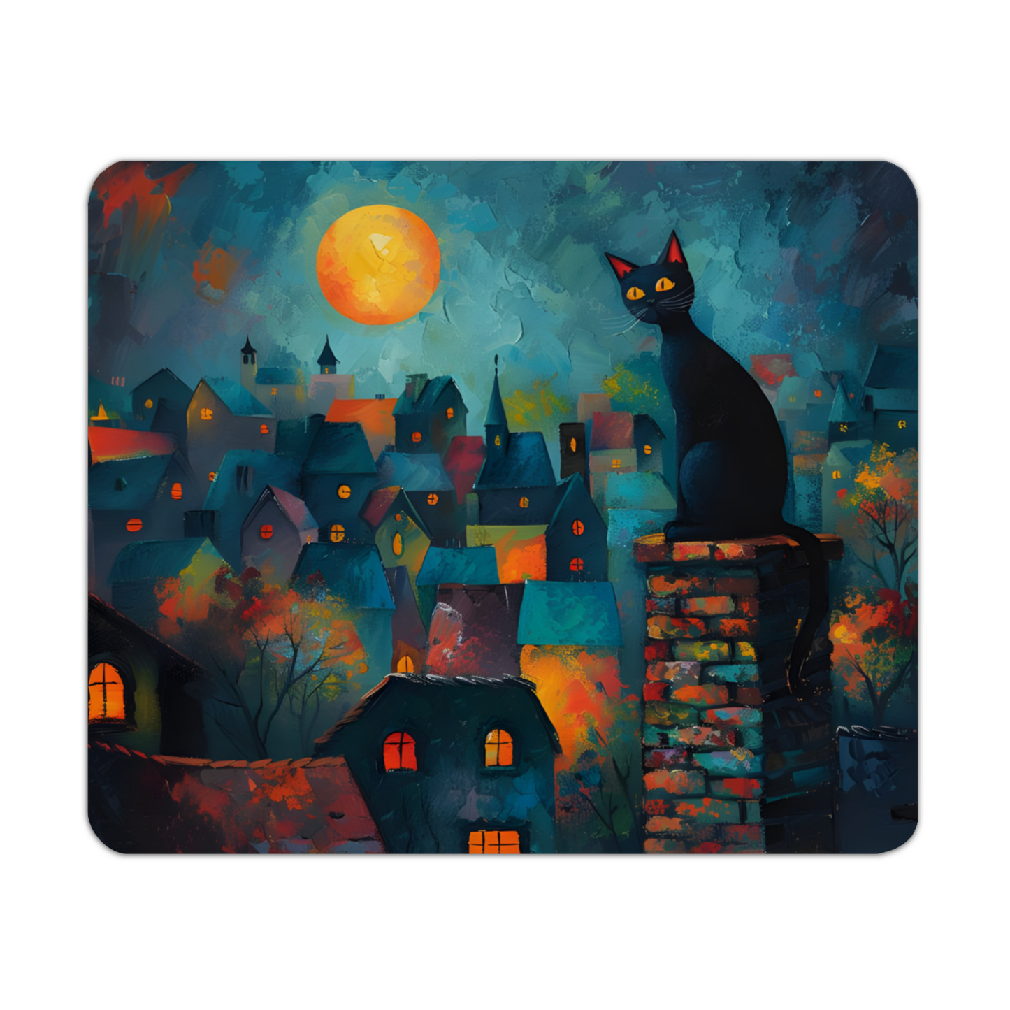 Twilight Over Rooftops Wooden Placemat